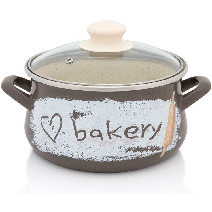 Oala 6.5l cu capac din sticla Bakery Metalac email/24cm/6.5l - imagine 2