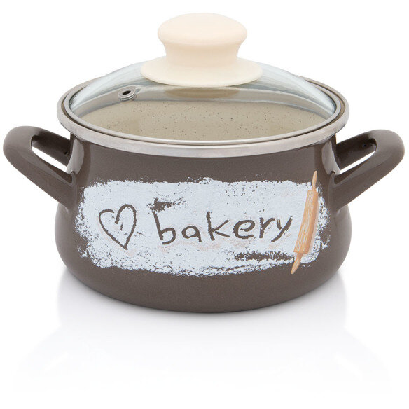 Oala 2.2l cu capac din sticla Bakery Metalac email/16cm/2.2l - imagine 2