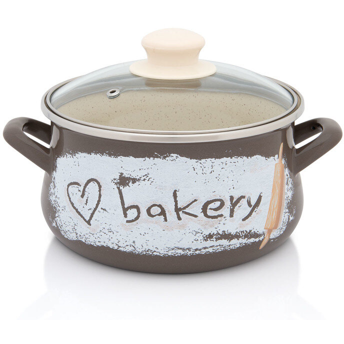 Oala 4l cu capac din sticla Bakery Metalac email/20cm/4l - imagine 2