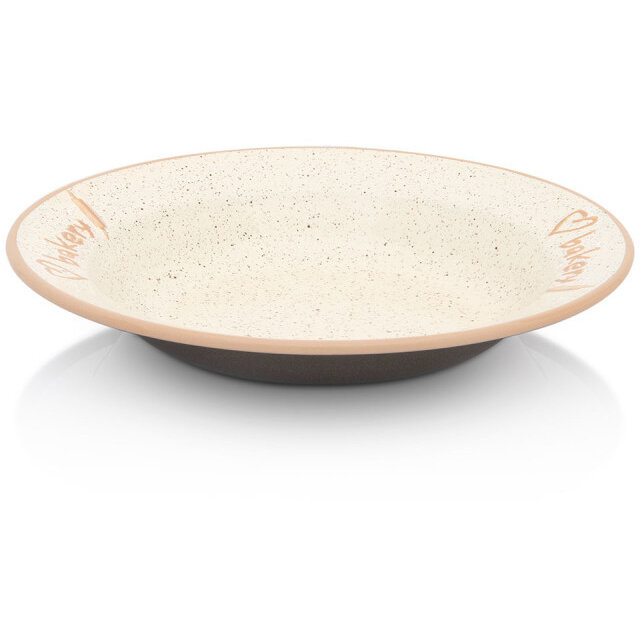Farfurie Adâncă Metalac Bakery Metal Emailat Diametru 22CM Maro/Bej