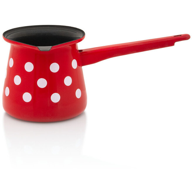 Ibric pentru Cafea Metalac Tufne 0.4L Metal Emailat Rosu/Alb/Negru