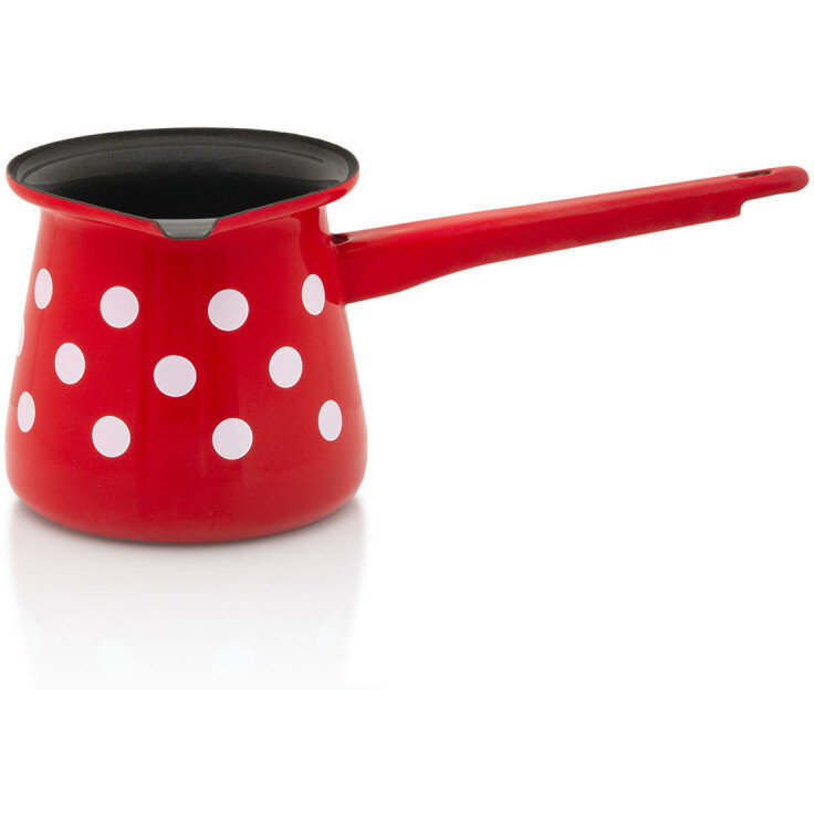 Ibric pentru Cafea Metalac Tufne 0.7L Metal Emailat Roșu/Alb/Negru