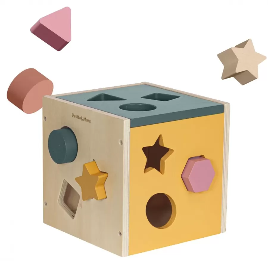 Cub cu Activități Petite&Mars Gravity Wood of Mars 12 Piese 12 Luni+ Multicolor
