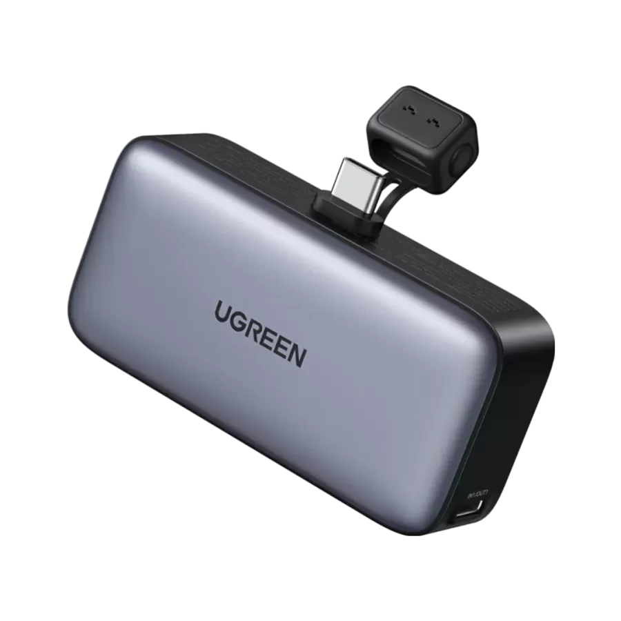 Baterie Externa Ugreen 5.000mAh 22.5W Conector USB-C Încorporat Afișaj LED Negru