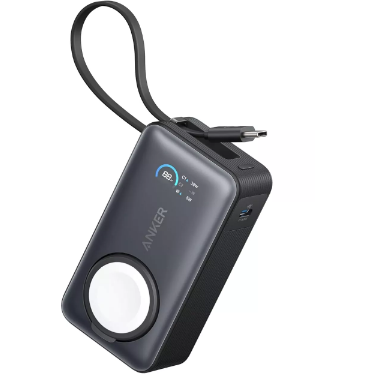 Baterie Externa MagGo Apple Watch  10000mAh  Ultra-Slim  Qi2 35W  Cablu USB-C Incorporat Negru