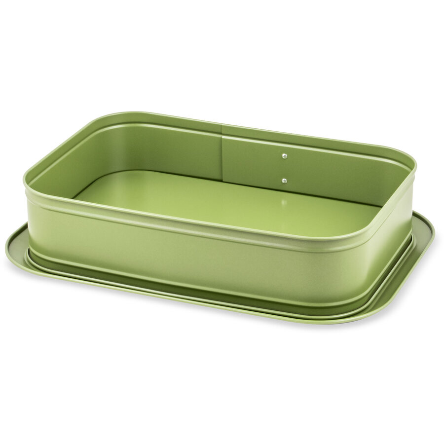 Tava de Copt Dreptunghiulara ZG-BW 06 cu Baza Detasabila Acoperire Antiaderenta 39CM Verde