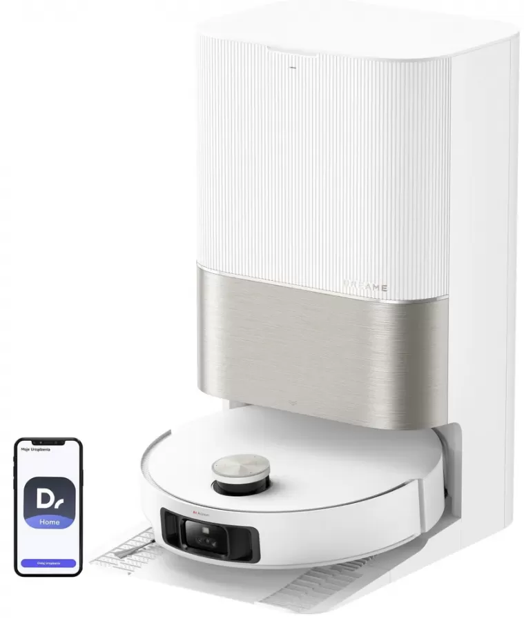 Robot de Aspirare Dreame X50 Ultra RLX85CE-6-WH 20000Pa Mop Dual cu Ridicare LDS+AI Control Smart Statie 4in1 Baterie 6400mAh Autonomie 260 Min Alb
