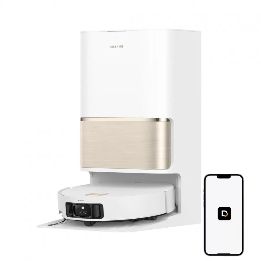 Robot de Aspirare Dreame L50 Pro Ultra RLL84CE 19500Pa Mop Dual cu Ridicare Detangling DuoBrush Navigație VersaLift DToF cu LDS Retractabil PowerDock 4in1 Baterie 6400mAh Alb