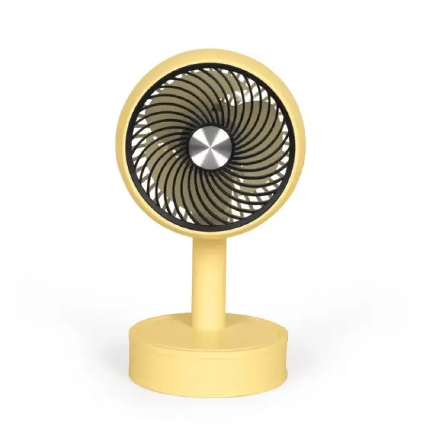 Mini Ventilator de Birou Livoo TEA310J Reîncărcabil 3 Viteze Diametru 7.5cm Acumulator 500mAh Autonomie 2h Galben