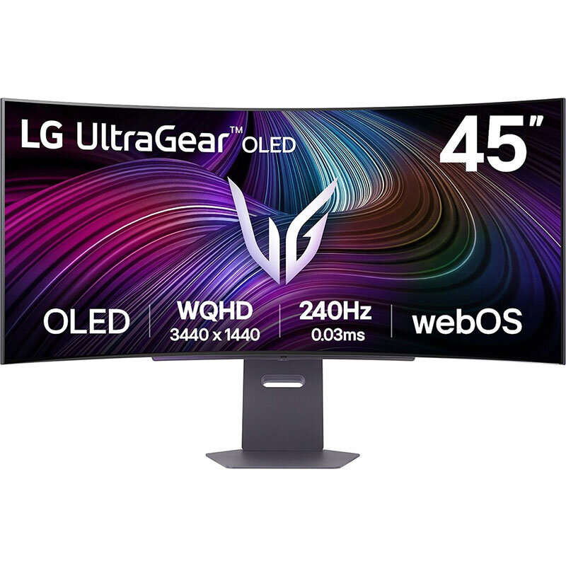 Monitor OLED Gaming Curbat UltraGear 45GX90SA-B 44.5 inch UWQHD 0.03ms 240Hz Black