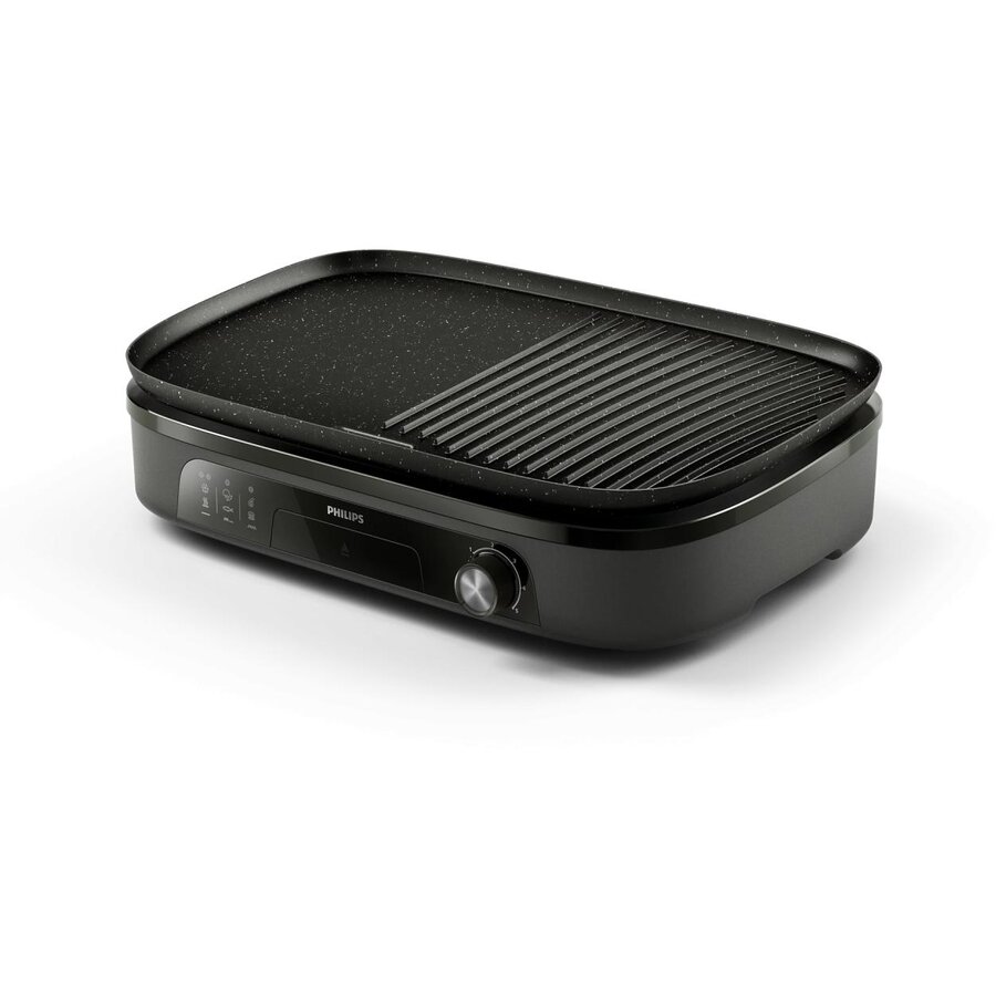 Gratar Electric HD6210/90 de Masa 2400W Temperatura Reglabila Plita Detasabila XL Negru