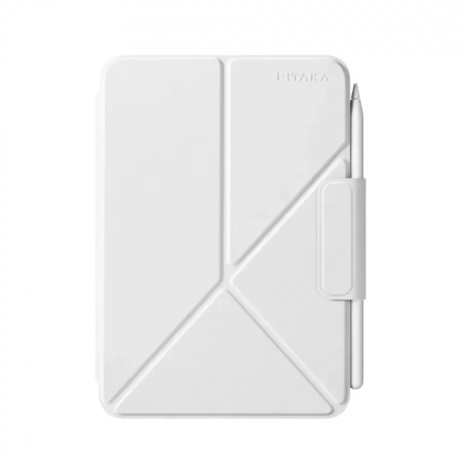Husa PITAKA MagEZ Folio 2 iPad Mini 6/ Mini A17 Pro Alb ITGalaxy.ro