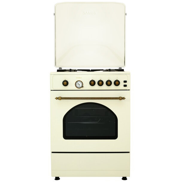 Aragaz SR660G4C1 Rustic 4 Arzatoare Cuptor pe Gaz 55L Vintage Beige