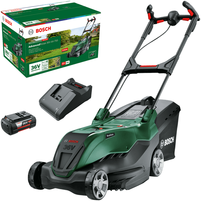Masina de Tuns Iarba AdvancedRotak 36V-44-750 06008B9G01 Latime Taiere 44CM Acumulator 4Ah si Incarcator Verde/Negru