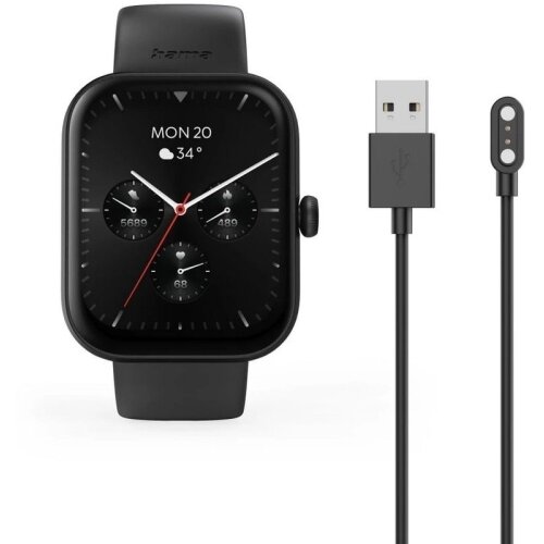 Smartwatch Hama 5000 Fit Waterproof TFT LCD 47mm / 1.65inch Brățară Silicon Negru — imaginea 4