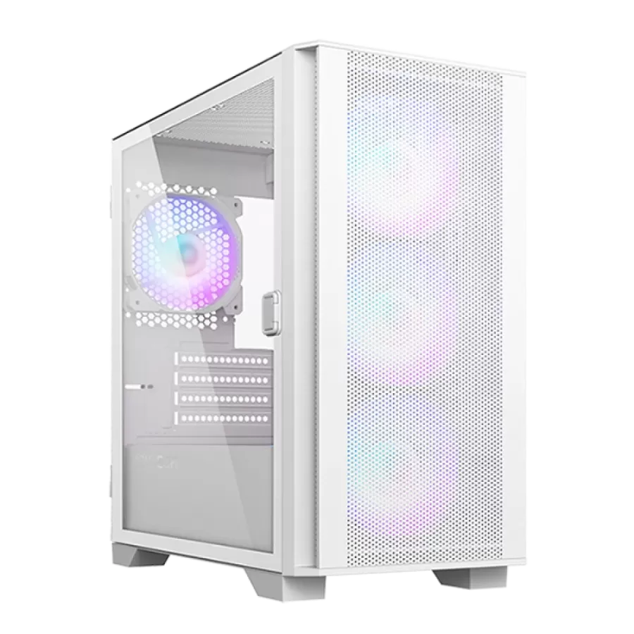 Carcasa PC Montech AIR 100 ARGB Micro-ATX Tempered Glass 4 Ventilatoare Preinstalate Alb