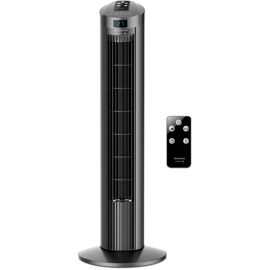 Ventilator Turn Babel RC (New) 45W Telecomanda 3x Viteze Timer 12h Panou Tactil cu Afisaj Digital Oscilatie Gri/Negru Metalizat