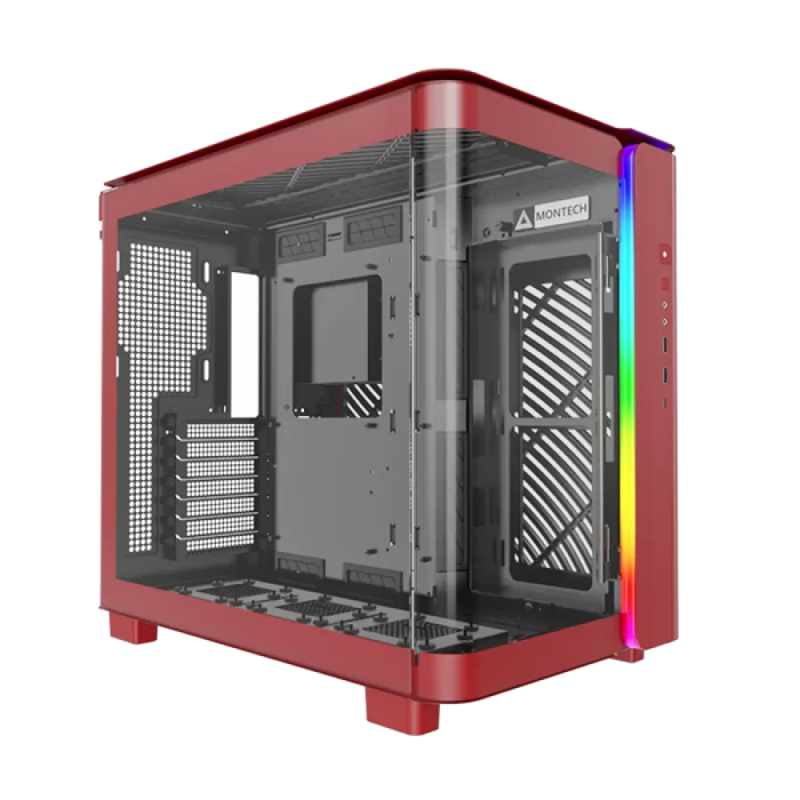Carcasa PC Montech KING 95 Midi-Tower ATX Tempered Glass ARGB Roșu