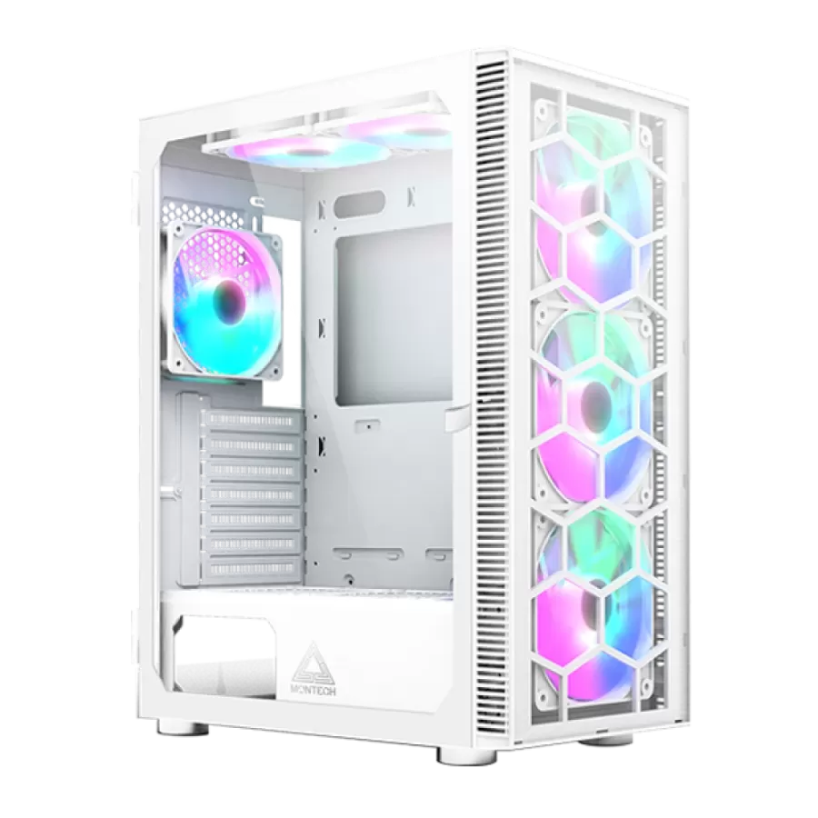 Carcasa PC Montech X3 Glass ATX Midi-Tower RGB Tempered Glass Alb