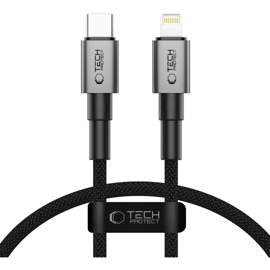 Cablu de date UltraBoost DNA, USB-C/Lightning, PD 27W, 3A, 25cm, Gri