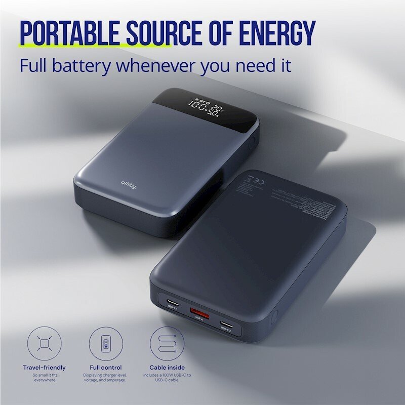 Acumulator Extern Allity APB-200 PD QC 130W 19200mAh Gri — imaginea 5
