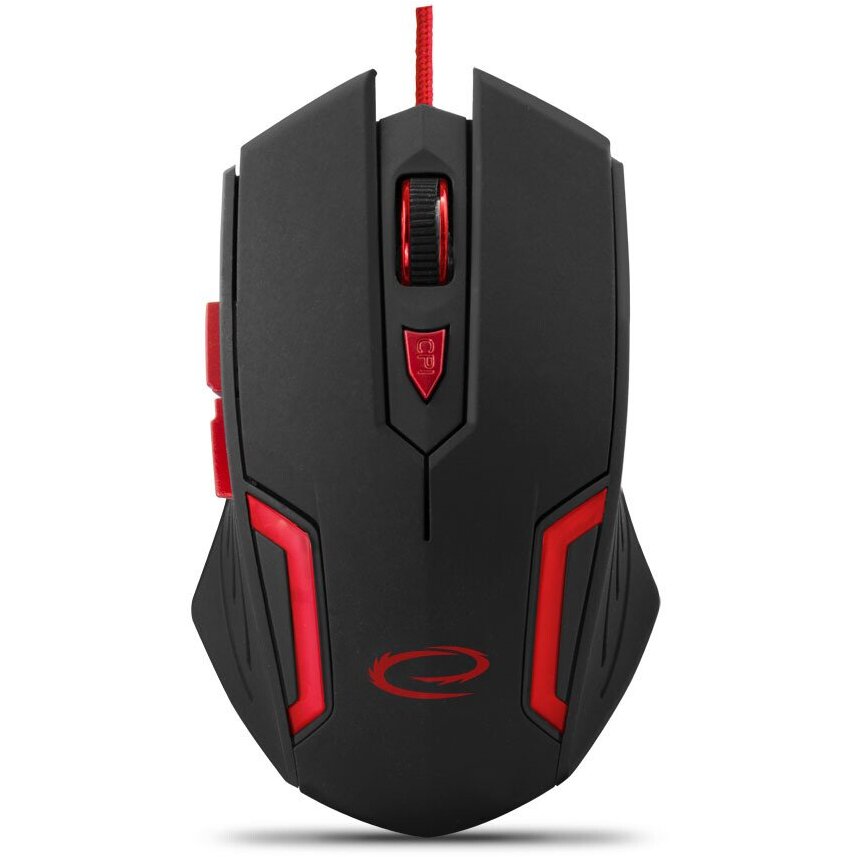 Mouse Optic Gaming cu Fir Fighter EGM205R 6 Butoane Usb 2.0 2400Dpi Negru/Rosu