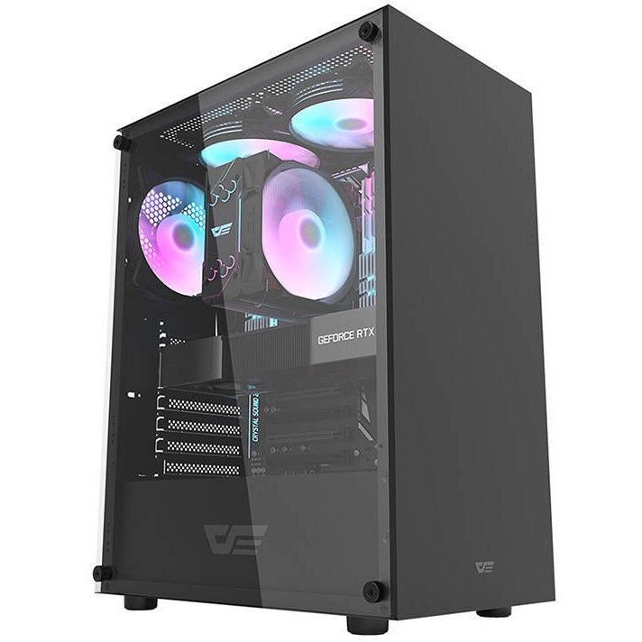 Carcasa DK100, Middle Tower, ATX, ITX, M-ATX, Negru
