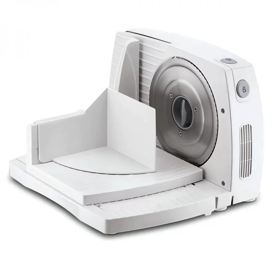 Feliator Electric Zelmer ZFS1016 Lama Inox 170MM Reglaj Grosime Protecție Tava pentru Alimente 150W Alb