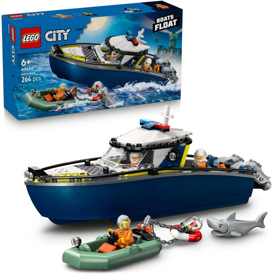 LEGO Urmărire cu barca de poliție Numar piese 264 Varsta 6 + ani