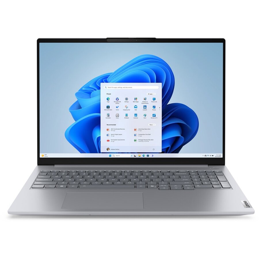 Laptop ThinkBook Intel Core Ultra 7 255H 40.6Cm 16Inch WUXGA 16GB RAM 1TB SSD Wi-Fi Windows 11 Pro Gri Arctic