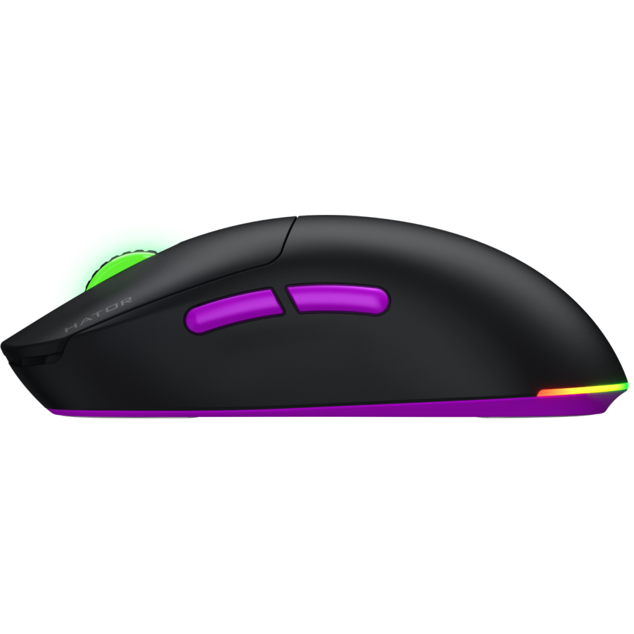 Mouse Gaming Hator Quasar 3 ULTRA 8K Wireless 2.4GHz / Bluetooth / USB 30000DPI RGB Negru/Violet — imaginea 4