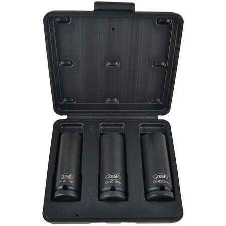 Set JBM 52969 3 Tubulare de Impact 1/2 Hexagonale Lungi (17 / 19 / 21MM) Negru