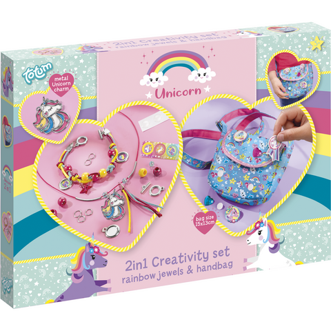 Set Creativ 2-in-1 Bijuterii si Gentuta Unicorni 5+ Ani Multicolor