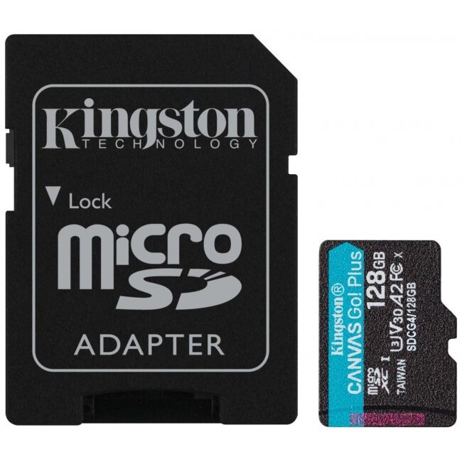 Card microSDXC Canvas Go! Plus Gen4 128GB A2 U3 V30 + Adaptor