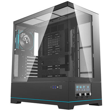 Carcasa pentru computer darkFlash DY451 Pro, Middle Tower, ATX, ITX, Micro ATX, 1 ventilator ARGB, Negru - imagine 2