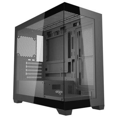 Carcasa pentru Computer C218M Mini Tower M-ATX ITX + 6 Ventilatoare ARGB Negru
