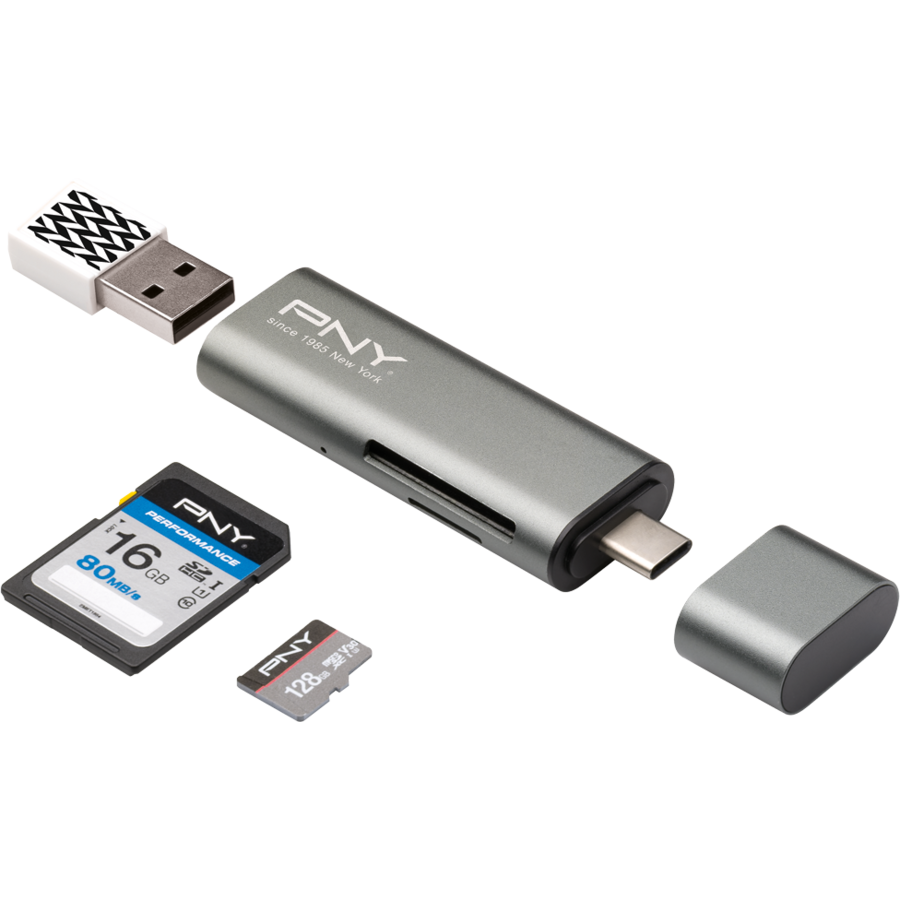 Card Reader USB-C USB-A Gri