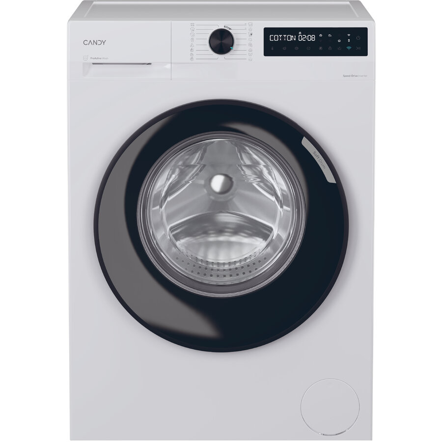 Masina de Spalat Rufe Frontala ProWash 500 (BR 410B8-S) 10KG 1400RPM Motor Inverter Steam Touch Display Soft Drum Dual Spray Wi-Fi Clasa A Alb