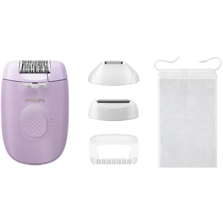 Epilator Philips Seria 4000 BRE257/00, 2 setari de viteza, cap de epilare lavabil, 4 accesorii (Mov) - imagine 2