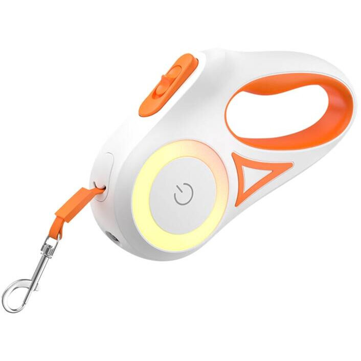 Lesă Retractabilă pentru Câini Rojeco RSSQYSFG3M-06 cu Banda 3M Alb/Portocaliu