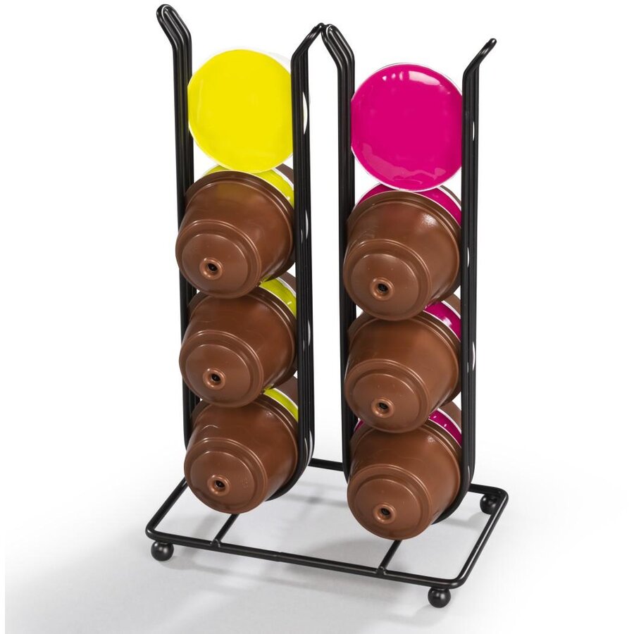 Suport 111266 pentru 16 Capsule Dolce Gusto / Nespresso Vertuo Negru