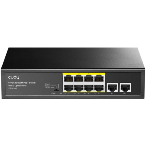 Switch Cudy FS1010P, 8 porturi PoE, 2 porturi Uplink, 10/100Mbps - imagine 2