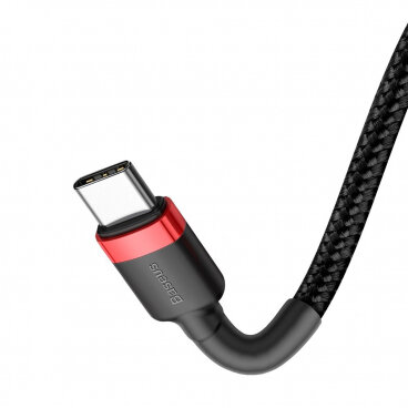 Cablu Date / Încărcare Baseus PD60W 2xUSB Type-C 2M Negru/Rosu — imaginea 4
