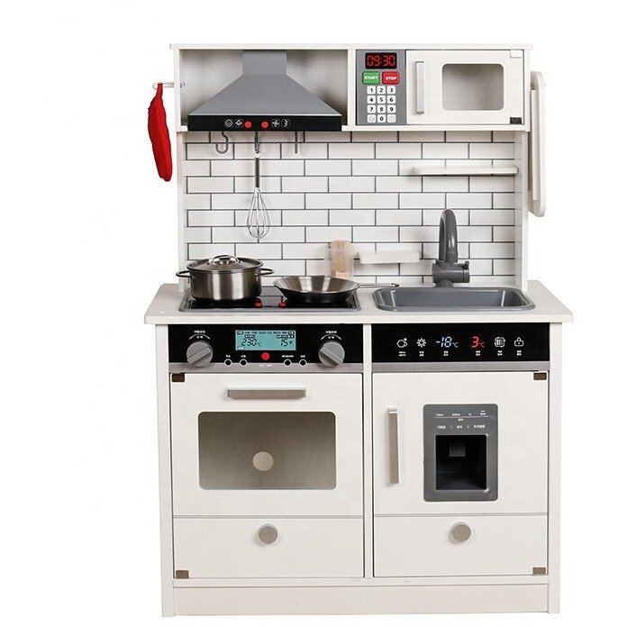 Bucatarie Copii Vintage 65x97.5x30 cm 4 Accesorii Incluse 3 Ani Alb