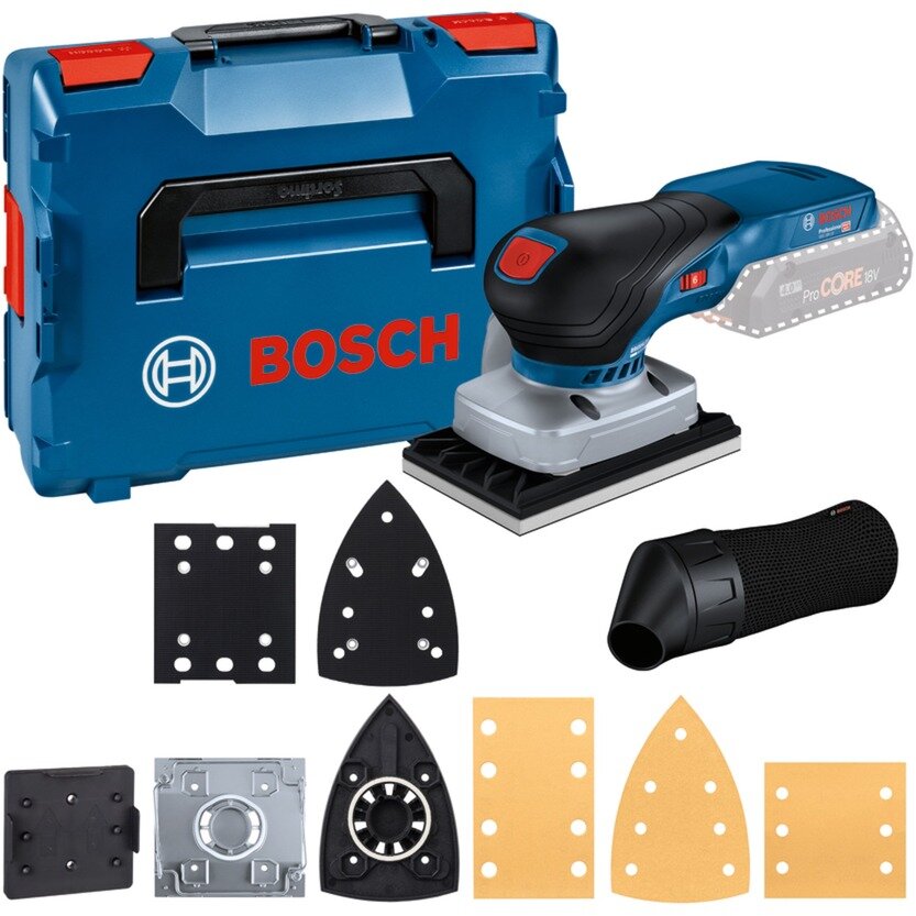Bosch cordless orbital sander GSS 18V-13 Professional solo (blue/black, without battery and charger, in L-BOXX, 3 sanding plates)