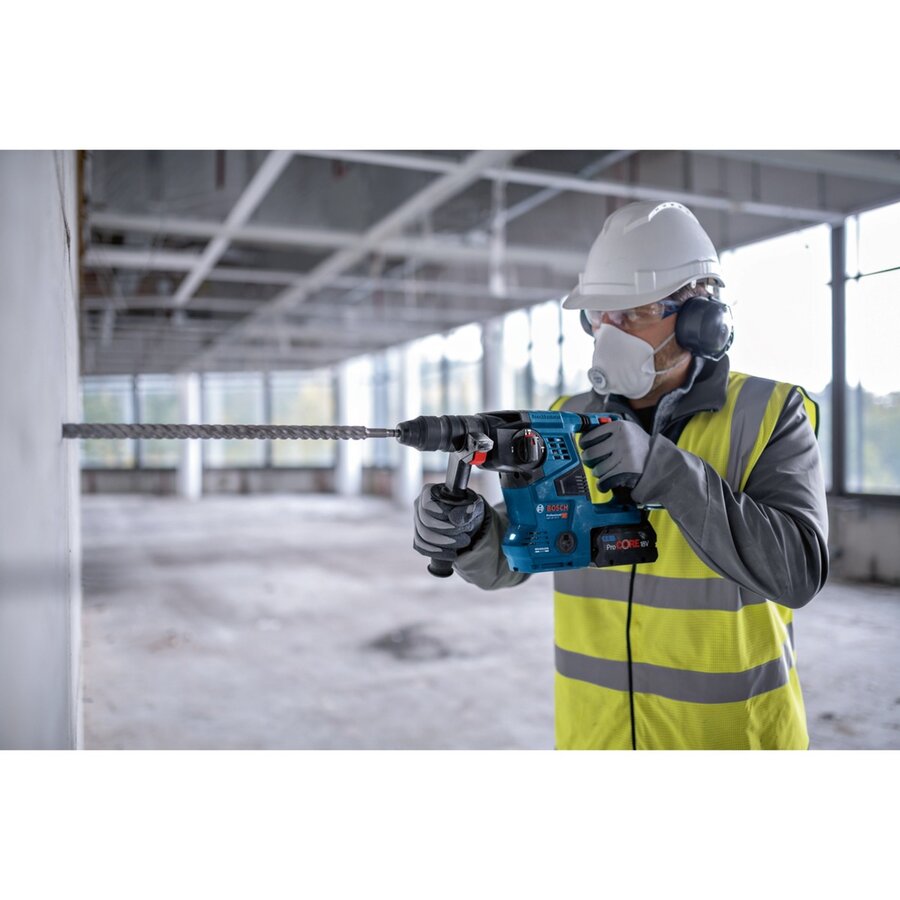 Bosch Bosch Powertools cordless hammer drill GBH 18V-28 CF Professional solo, 18 volts (blue/black, without battery and charger, Bluetooth, in L-BOXX) — imaginea 4