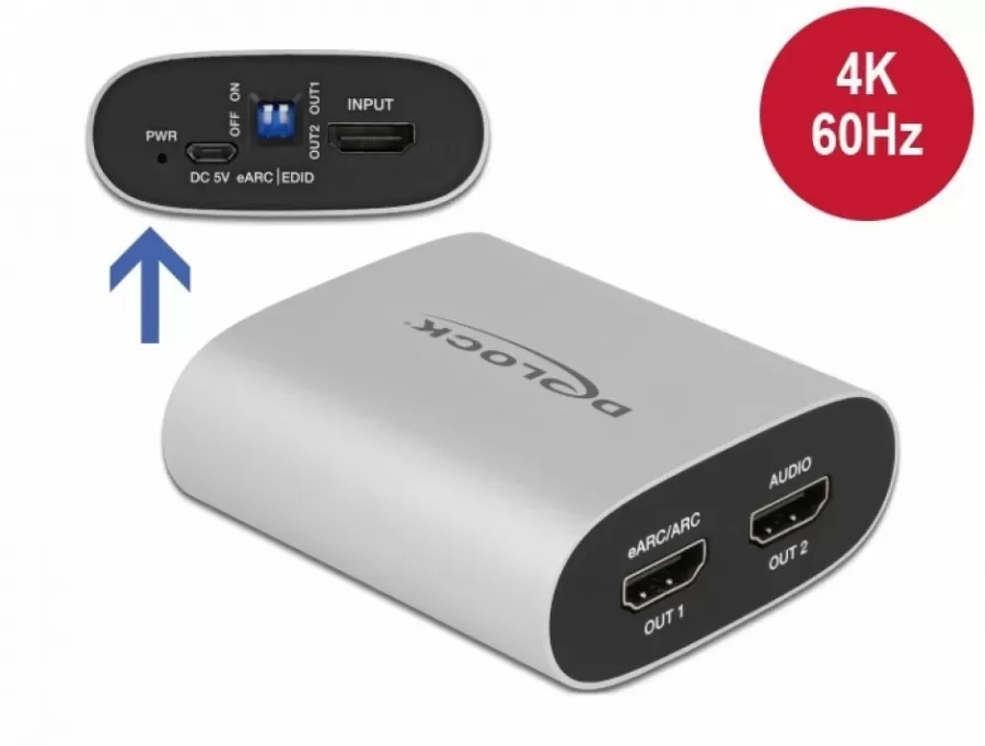Extractor Audio Delock HDMI HD 4K60Hz cu Earc
