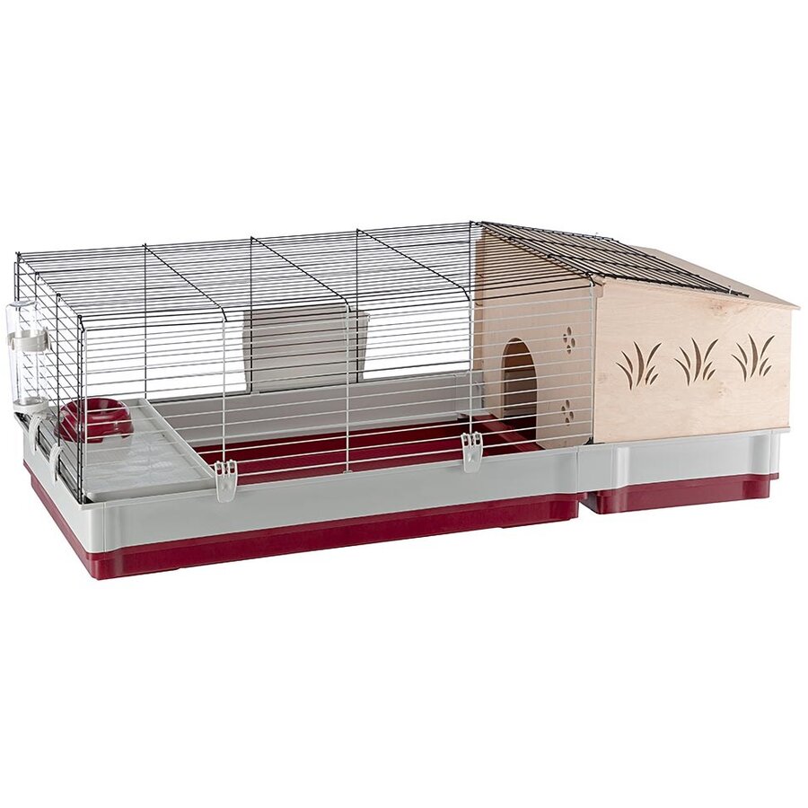 Cușcă pentru Iepuri FERPLAST Krolik 140 Plus 142 x 60cm Bordeaux/Alb