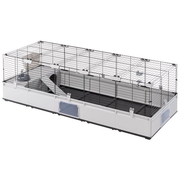 Cușcă pentru Iepuri și Porcusori de Guinea FERPLAST Modular 4 179 x 72 x 56cm Negru/Gri