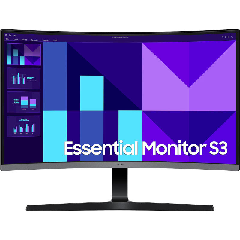 Monitor LED Curbat Essential S3 LS27D392GAUXEN 27 inch FHD VA 4ms 100Hz Black